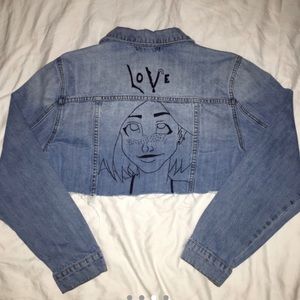 CUSTOM MADE CROPED JEAN JACKET💞